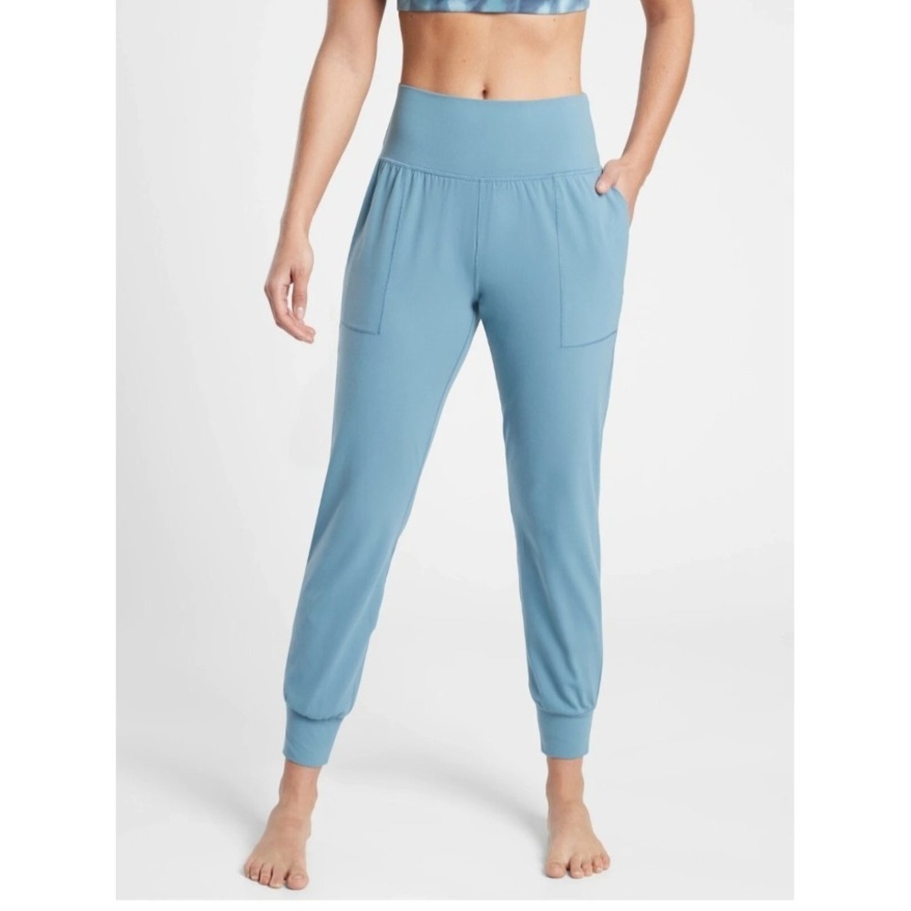 Athleta Salutation Joggers High Rise Waistband Tapered Ankle Lyocell/Wool  Large